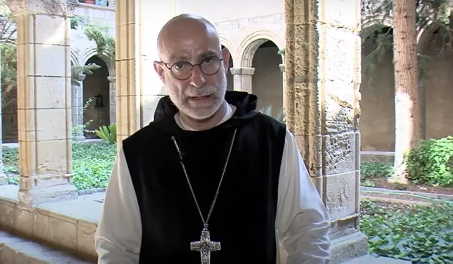El Padre Abad Octavi Vil&agrave; durante su declaraci&oacute;n