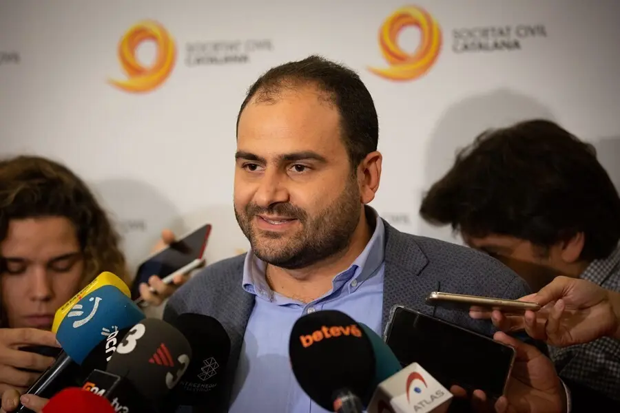 Archivo - Declaraciones de Fernando S&aacute;nchez Costa (presidente de SCC) antes de un acto de Societat Civil Catalana.