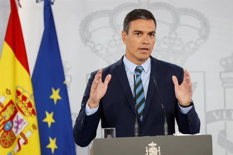 El presidente del Gobierno, Pedro S&aacute;nchez, en su primera comparecencia p&uacute;blica despu&eacute;s de que Espa&ntilde;a haya finalizado la misi&oacute;n de evacuaci&oacute;n en Afganist&aacute;n, ha declarado el "orgullo de pa&iacute;s" por la "misi&oacute;n cumplida" en Afganist&aacute;n, y ha agradecido la labor de los servidores p&uacute;blicos espa&ntilde;oles al arriesgar su vida por evacuar a los cooperadores afganos. EFE/Chema Moya