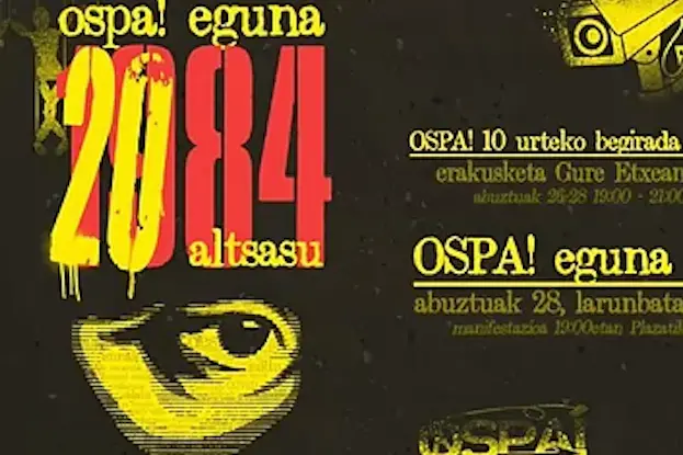 Carteles de convocatoria para el 'Ospa Eguna' de 2021.