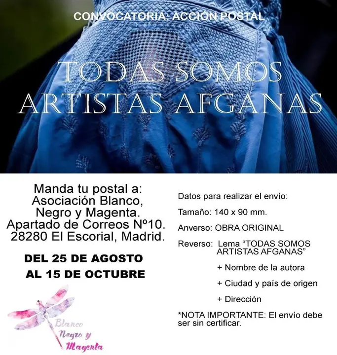 Iniciativa de la Asociaci&oacute;n Blanco, Negro y Magenta en apoyo de las artistas afganas