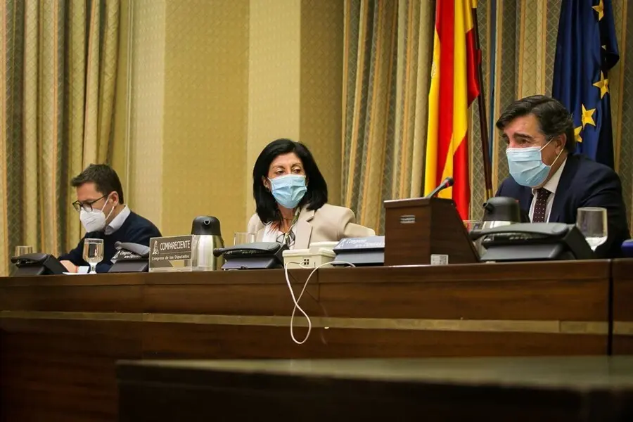 Archivo - La secretaria de Estado de Defensa, Esperanza Casteleiro, en la Comisi&oacute;n de Defensa del Congreso