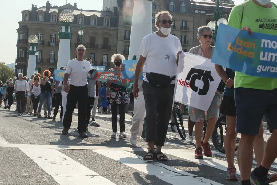 Manifestaci&oacute;n a favor del acercamiento de los presos de ETA el pasado 21 de agosto en San Sebasti&aacute;n