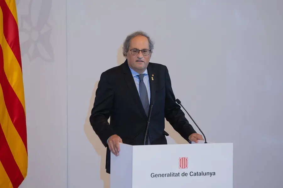 Archivo - El expresidente de la Generalitat, Quim Torra, durante el acto de presentaci&oacute;n del informe del grupo de trabajo 'Catalunya 2022'. ARCHIVO.