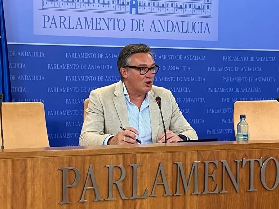 El portavoz de Vox en el Parlamento de Andaluc&iacute;a, Manuel Gavira, en una foto de archivo en rueda de prensa.
