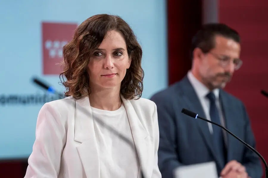 La presidenta de la Comunidad de Madrid, Isabel D&iacute;az Ayuso, durante una rueda de prensa posterior a la reuni&oacute;n del Consejo de Gobierno