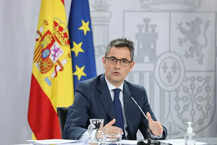 El ministro de la Presidencia, Relaciones con las Cortes y Memoria Democr&aacute;tica, F&eacute;lix Bola&ntilde;os.