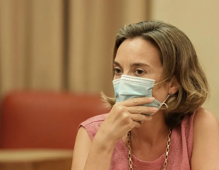 La portavoz del Grupo Popular en el Congreso, Cuca Gamarra, durante una rueda de prensa, a 30 de agosto de 2021, en Madrid, (Espa&ntilde;a). 