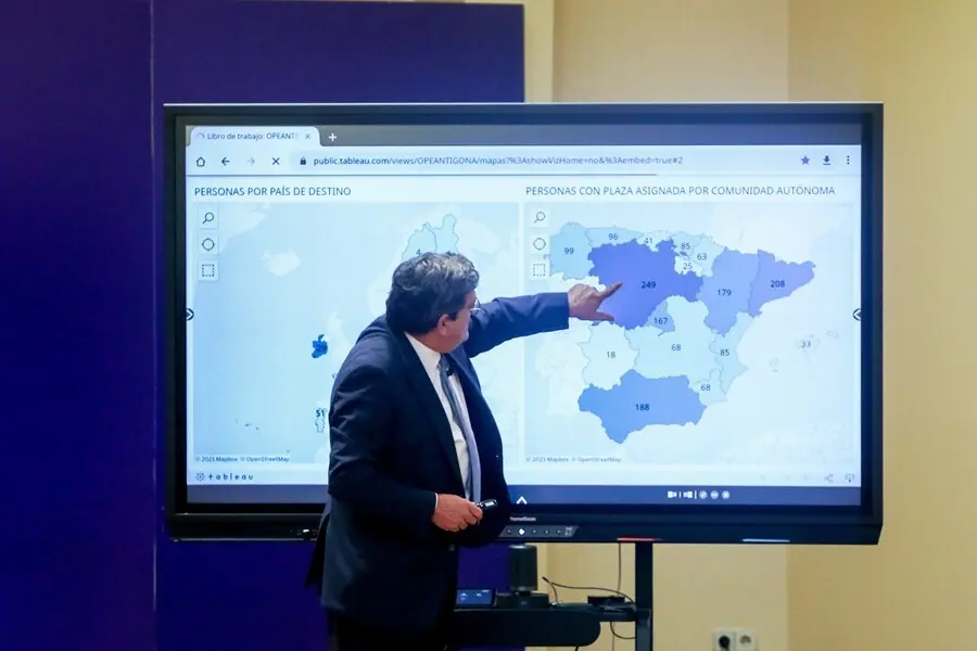 El ministro de Inclusi&oacute;n, Seguridad Social y Migraciones, Jos&eacute; Luis Escriv&aacute;, durante la presentaci&oacute;n del balance de las actuaciones del ministerio, a 2 de septiembre de 2021, en Madrid (Espa&ntilde;a). 