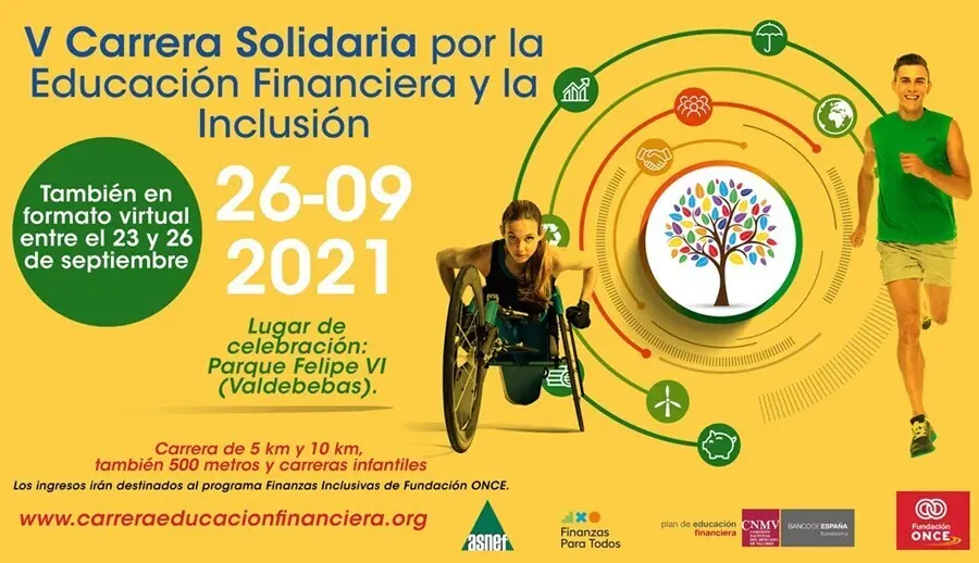 Fundaci&oacute;n ONCE y ASNEF organizan, por quinto a&ntilde;o consecutivo, la  Carrera Solidaria por la Educaci&oacute;n Financiera y la Inclusi&oacute;n