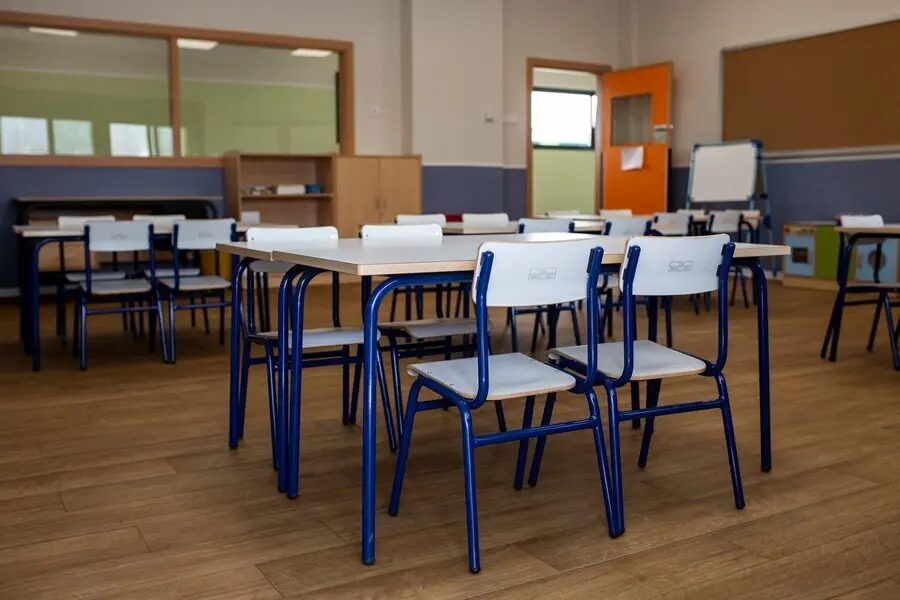 Una de las aulas del colegio p&uacute;blico Nuria Espert, en el distrito madrile&ntilde;o de Hortaleza.