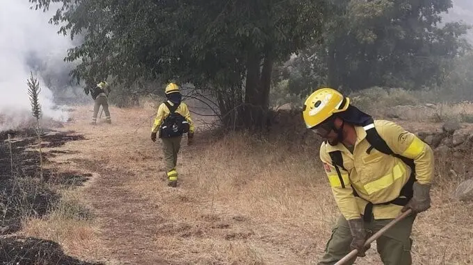 Efectivos del Infoca actuando en un incendio