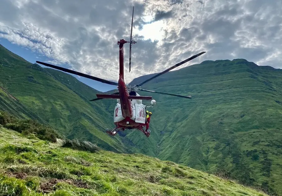 Traslado del fallecido en helic&oacute;ptero