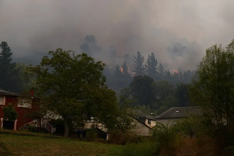 Incendios de un fuego en el municipio de Quiroga (Margaride), en la provincia de Lugo a 6 de septiembre de 2021, en Galicia (Espa&ntilde;a).
