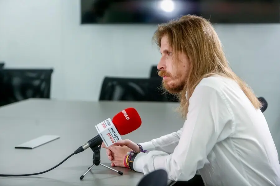 El coordinador general de Podemos en Castilla y Le&oacute;n, Pablo Fern&aacute;ndez, durante una entrevista para Europa Press en la sede de la agencia, a 12 de agosto de 2021, en Madrid (Espa&ntilde;a).