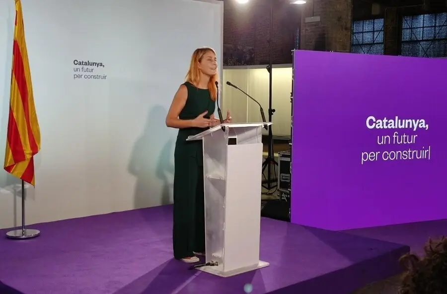 La l&iacute;der de los comuns en el Parlament, J&eacute;ssica Albiach, en una conferencia de apertura del curso pol&iacute;tico