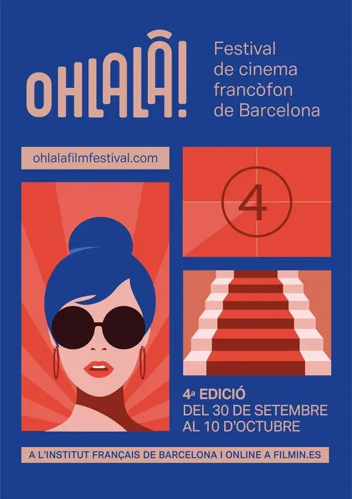 Cartel del IV Ohlal&agrave;! Festival de cine franc&oacute;fono de Barcelona.