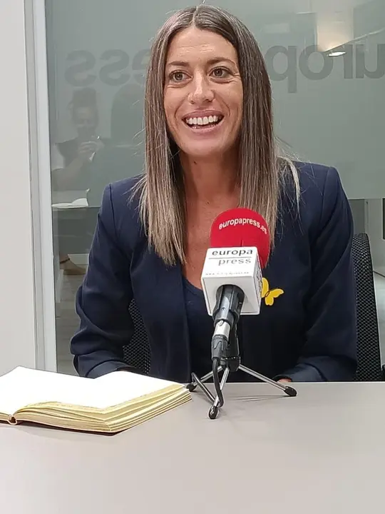 La portavoz de Junts en el Congreso, Miriam Nogueras, en una entrevista con Europa Press