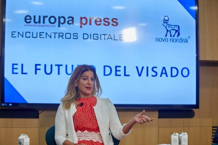 La directora General de Inspecci&oacute;n Sanitaria de la Comunidad de Madrid, Elena Mantilla, interviene en un encuentro informativo organizado por Europa Press y Nordisk sobre el futuro del Visado en el Auditorio Meeting Place de Castellana, a 14 de septiembre