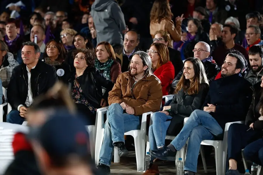 Archivo - Imagen de recurso de Enrique Santiago, Gloria Elizo, Pablo Iglesias, Ione Belarra, Alberto Garz&oacute;n.