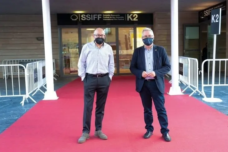 El director del Zinemaldia, Jos&eacute; Luis Rebordinos, y el diputado de Medio Ambiente, Jos&eacute; Ignacio Asensio