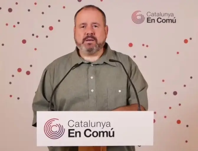 El portavoz de los comuns y diputado en el Congreso, Joan Mena, en rueda de prensa telem&aacute;tica el 20 de septiembre de 2021