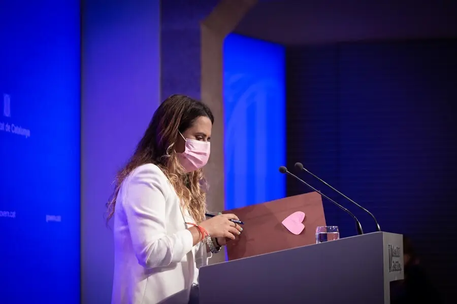 La portavoz del Govern de la Generalitat, Patr&iacute;cia Plaja, ofrece una rueda posterior al Consell Executiu, a 21 de septiembre de 2021, en Barcelona, Catalu&ntilde;a, (Espa&ntilde;a). La portavoz ha anunciado este martes que el Ejecutivo catal&aacute;n ha aprobado su plan de go