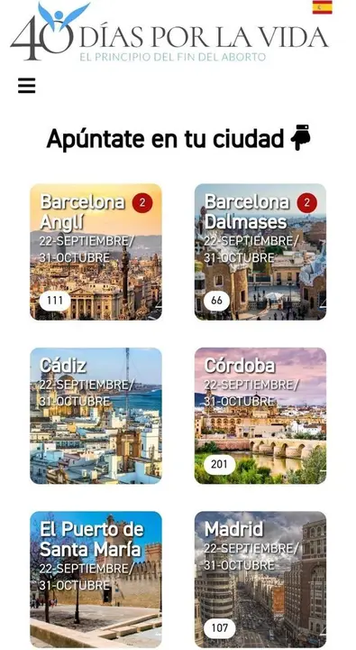 Web de la camapa&ntilde;a '40 D&iacute;as por la Vida'.
