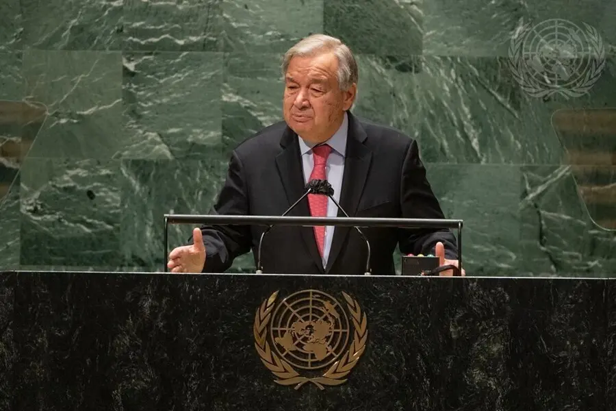 El secretario general de la ONU, Ant&oacute;nio Guterres, en la apertura de la Asamblea General