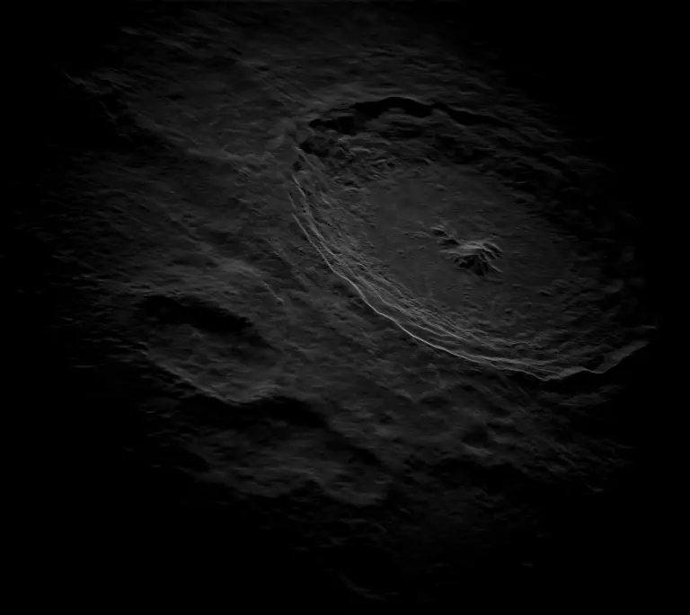 Nueva tecnolog&iacute;a de radar ofrece esta visi&oacute;n del cr&aacute;ter lunar Tycho desde la superficie terrestre