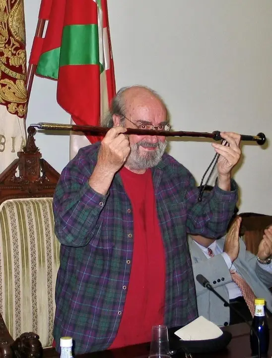 El dramaturgo Alfonso Sastre, en un acto en Hondarribia