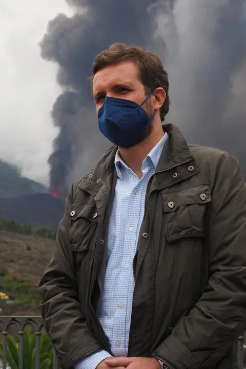 El presidente del Partido Popular, Pablo Casado,, en La Palma, Islas Canarias (Espa&ntilde;a). 