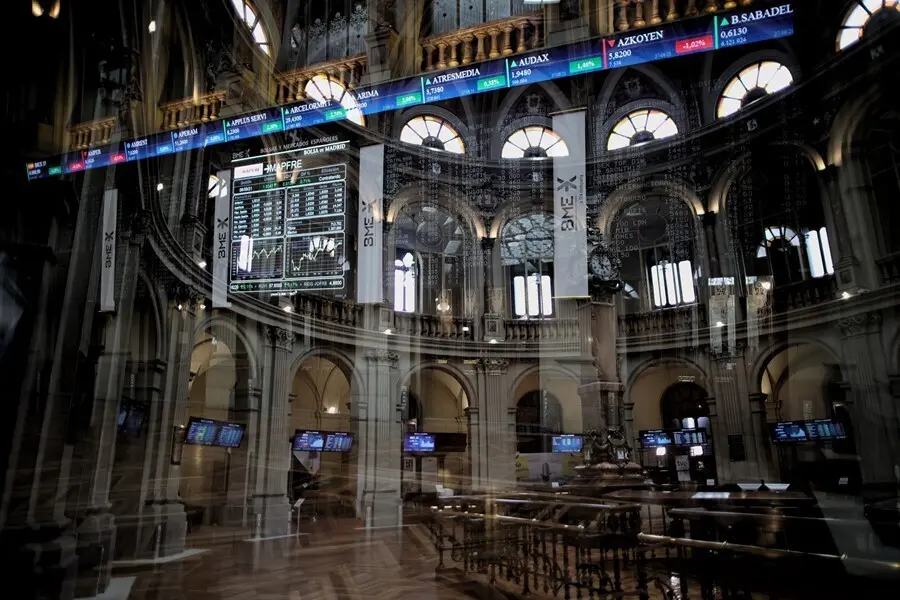 Valores del Ibex 35 en el Palacio de la Bolsa de Madrid, a 6 de septiembre de 2021, en Madrid (Espa&ntilde;a). 