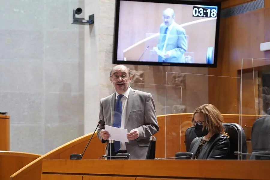 Archivo - El presidente de Arag&oacute;n, Javier Lamb&aacute;n.