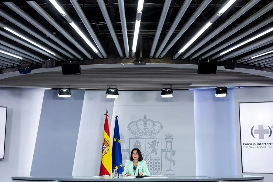 La ministra de Sanidad, Carolina Darias, durante la rueda de prensa posterior al Consejo Interterritorial del Sistema Nacional de Salud, en La Moncloa, a 8 de septiembre de 2021, en Madrid (Espa&ntilde;a).