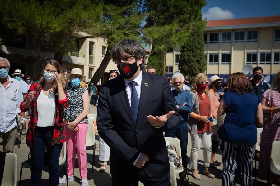 Archivo - El expresident Carles Puigdemont; asiste al acto de celebraci&oacute;n de los 60 a&ntilde;os de &Ograve;mnium Cultural