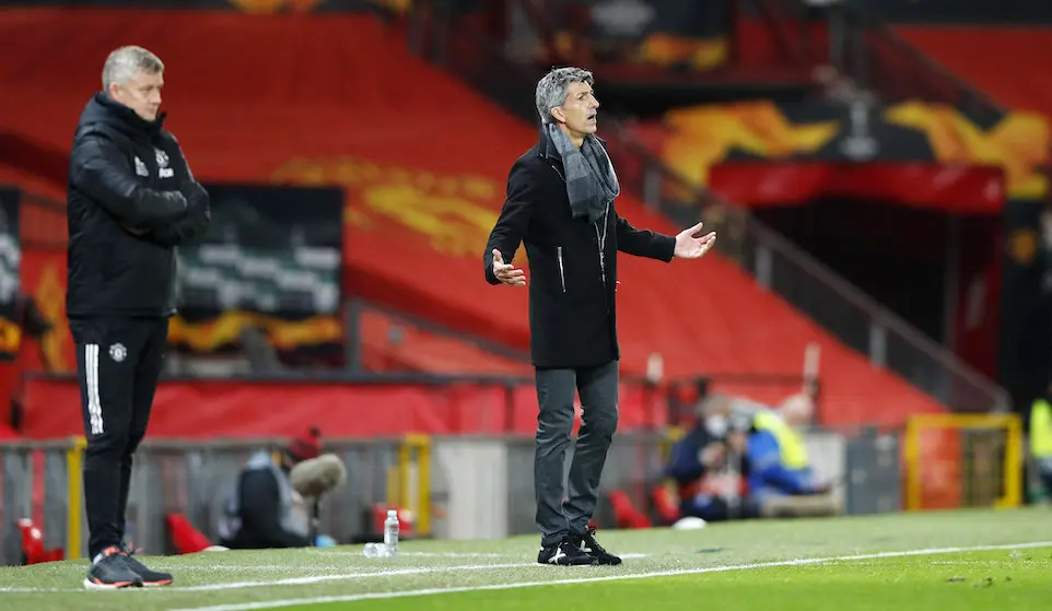 Imanol Alguacil Barrenetxea coach of Real Sociedad during the UEFA Europa League, round of 32, 2nd leg football match between Manchester United and Real Sociedad on February 25, 2021 at Old Trafford in Manchester, England - Photo Lynne Cameron / Colorsport / DPPI
AFP7 /  Europa Press
  (Foto de ARCHIVO)
25/2/2021 ONLY FOR USE IN SPAIN