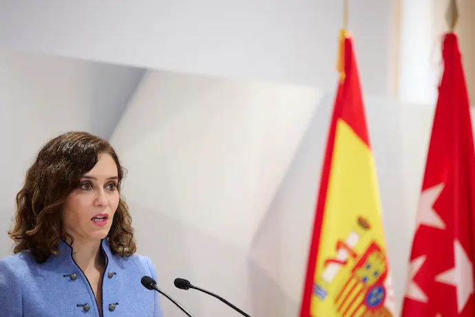 La presidenta de la Comunidad de Madrid, Isabel D&iacute;az Ayuso, interviene en la inauguraci&oacute;n del nuevo edificio judicial de Navalcarnero, a 15 de octubre de 2021, en Navalcarnero, Madrid, (Espa&ntilde;a). La nueva sede agrupa en un edificio &uacute;nico los seis juzgados de Primera Instancia e Instrucci&oacute;n de la localidad, que actualmente se encuentran repartidos en tres edificios diferentes, y cuenta con espacio de reserva para dos nuevos juzgados en previsi&oacute;n de futuras necesidades.
15 OCTUBRE 2021;NAVALCARNERO;COMUNIDAD DE MADRID;EDIFICIO JUDICIAL
Jes&uacute;s Hell&iacute;n / Europa Press
15/10/2021