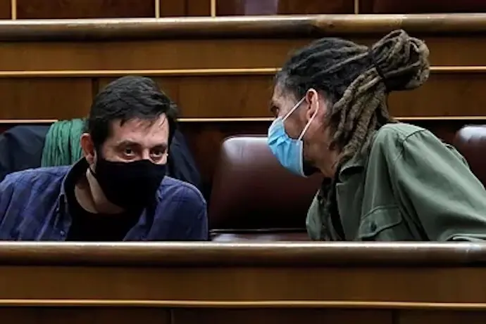 Rafael Mayoral y Alberto Rodr&iacute;guez, en el Congreso.EFE