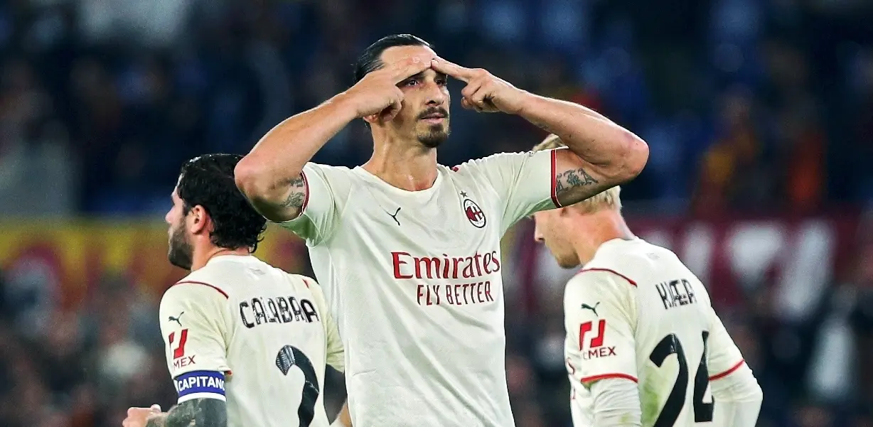 Zlatan Ibrahimovic, del Milan, celebra despu&eacute;s de marcar el gol del 0-1 durante el partido de f&uacute;tbol de la Serie A del campeonato italiano entre el AS Roma y el AC Milan el 31 de octubre de 2021 en el Stadio Olimpico de Roma, Italia - Foto Federico Proietti / DPPI
Fecha: 31/10/2021.
Firma
AFP7 / Europa Press