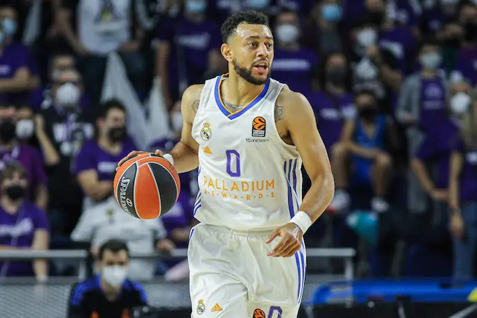 Williams-Goss del Real Madrid en acci&oacute;n durante el partido de baloncesto de la Turkish Airlines Euroleague entre el Real Madrid y el Fenerbahce en el Wizink Center el 21 de octubre de 2021 en Madrid, Espa&ntilde;a.
Firma
AFP7 / Europa Press