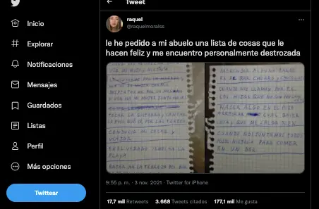 Tweet de esta joven.