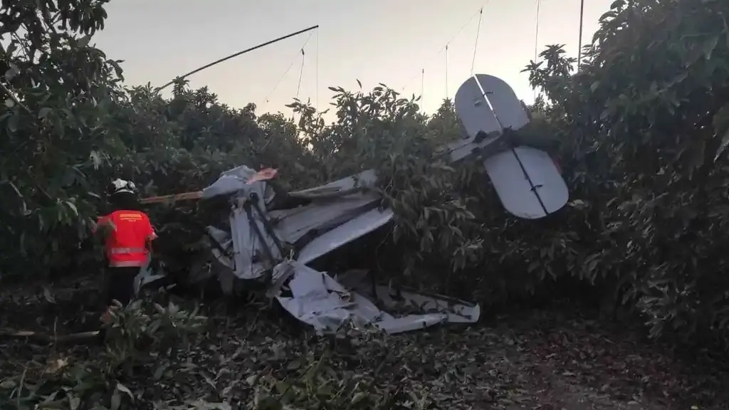 Una imagen de la avioneta siniestrada.