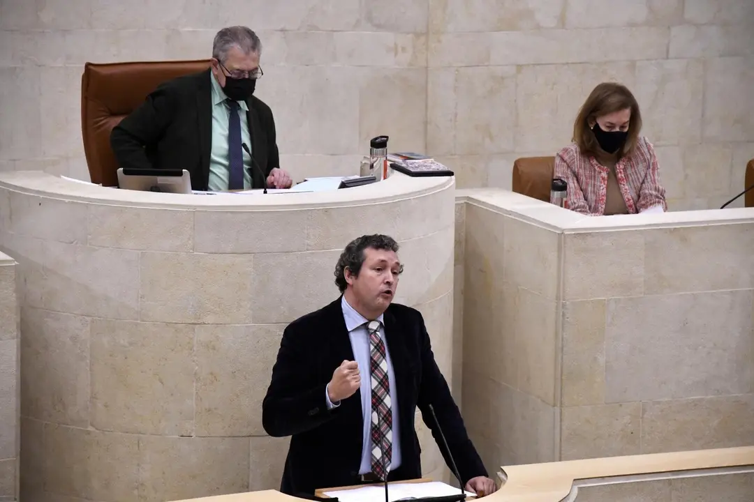 El portavoz del PP en Cantabria, &Iacute;&ntilde;igo Fern&aacute;ndez durante una sesi&oacute;n en el Parlamento. / ALERTA