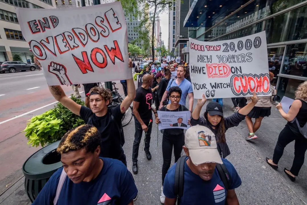 Protesta contra el Gobierno del estado de Nueva York por su "inacci&oacute;n" ante la epidemia de sobredosis. - Erik Mcgregor/ZUMA Wire/dpa - Archivo