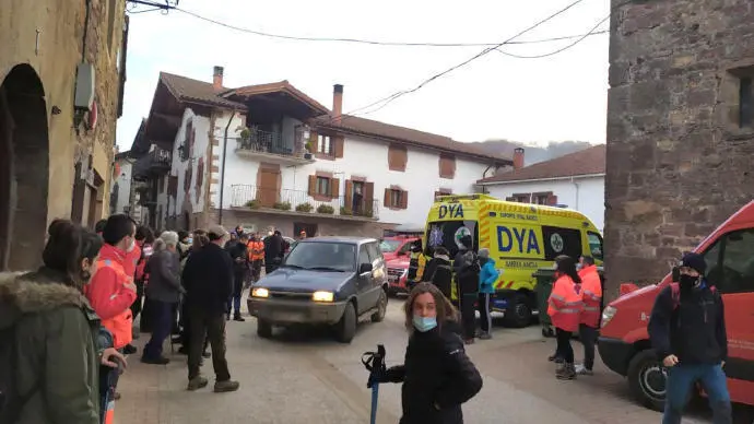 Dispositivo de b&uacute;squeda en la localidad de Lantz. DYA Navarra