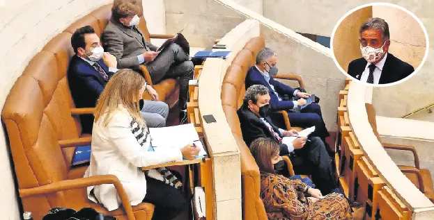 Los diputados c&aacute;ntabros del Partido Popular y en el peque&ntilde;o c&iacute;rculo el presidente de Cantabria, Miguel &Aacute;ngel Revilla. / ALERTA