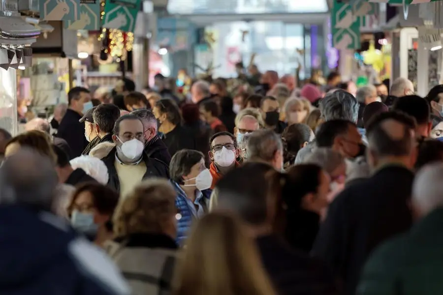 Cientos de personas han acudido hoy al Mercado Central de Val&egrave;ncia donde se realizan este mi&eacute;rcoles muchas de las &uacute;ltimas compras para la cena de Nochebuena. EFE/Biel Ali&ntilde;o