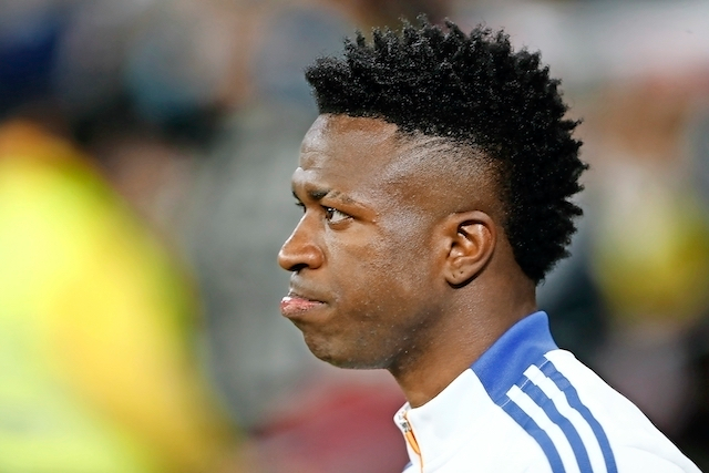 Vinicius, durante un partido con el Real Madrid. / afp