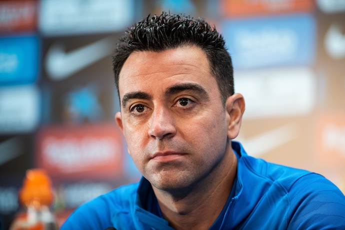 Xavi Hern&aacute;ndez, entrenador del FC Barcelona, atiende durante la rueda de prensa previa al partido de Liga 19 en la Ciutat Esportiva Joan Gamper el 1 de enero de 2022 en Barcelona, Espa&ntilde;a. / AFP